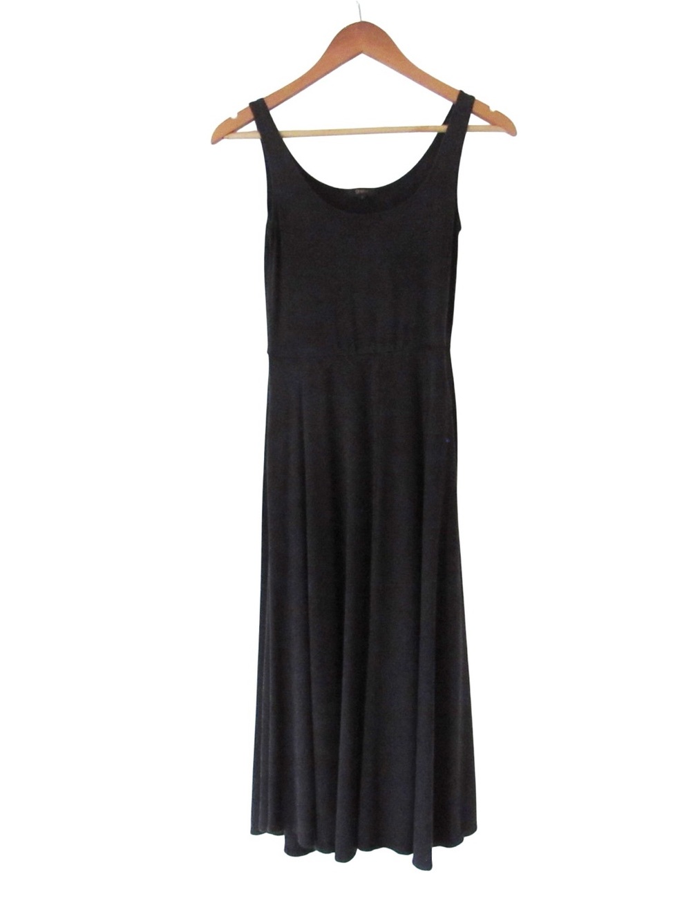 Quince Black Midi Dress Small Sleeveless Tencel Stretch Classic Minimalist Flaw
